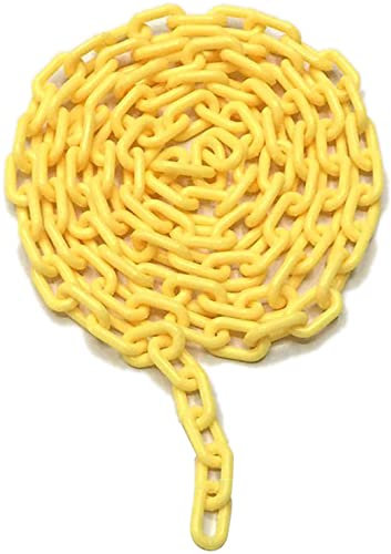 Parkbarrieren für Garagen oder Parkpfosten Gelbe Kunststoff-Kettenbarriere, Absperrkette mit 2 Stück S-Haken, Warnkette zum Parken, Baustellen (Color : 10mm, Size : 10m)