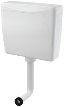 DS-Lux® Cassetta di risciacquo in plastica Comfort Start/Stop bianco, 2 – 8 litri, universale, ecologico, naturale, sostenibile, facile da installare, montaggio senza problemi