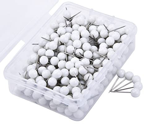 LUMoony Reißnagel Pins 300Pcs Rundkopfnadeln Landkarte Pinnadeln Pushpins Kartennadel Map Push Pin 5 * 11mm Stecknadeln für Weltkarte,Cork Board,Stoffmarkierung DIY Werkzeug