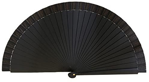Ventaglio pieghevole in legno colorato tenuto in mano, classico spagnolo ventilatore cinese in stile cinese Theaceae in legno pieghevole ventaglio tenuto in mano, danza Cosplay matrimonio nero