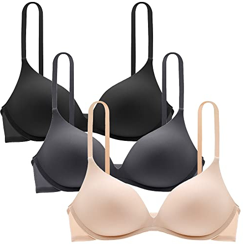 Bysion Reggiseni per Ragazze Adolescenti 3 Pezzi 100% Cotone Traspirante Senza Cuciture Sportivo Intimo Reggiseno Bralette per Bambine per 12-18 Anni Bambini e Donne