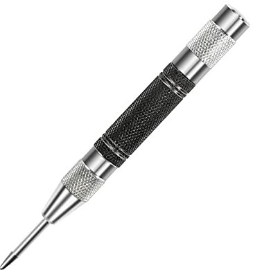 Bestgle Punzón Central Automático Punzones para Metal, Punzón Central Automático con Resorte de Acero de Alta Velocidad para Metal Madera Plástico Vidrio