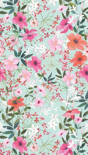 livingwalls Blumen-Fototapete – Türkis, Grün – Wandbild XXL 2,80 x 1,59 m | Florales Blumen-Motiv als natürlicher Blickfang – matte Motivtapete, einfach zu verkleben & spurlos abziehbar