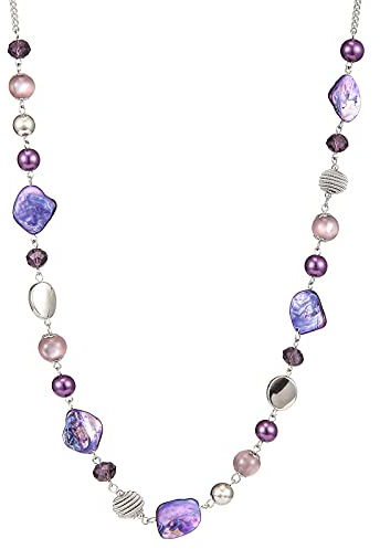 FULU AUTUMN Lange Perlenkette Damen Boho Lange Stein Kette Statement Schmuck Beste Freundin Geschenke