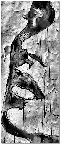 Pixxprint Glasbild Panorama, Wandbild aus Echtglas, Abstrakt Frau, 120x50 cm, inkl. Aufhängung und Abstandshalter