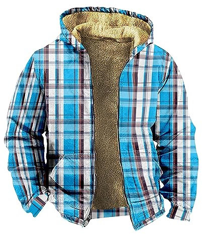 FeiBeauty Strickjacke Herren Karierte Jacke Mantel Winter Softshelljacke Kinder Wanderjacke Wasserdicht Atmungsaktiv Strickmantel Fahrradmantel 26 Zoll