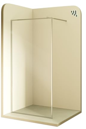 MOMENTS OF GLASS Duschabtrennung Walk In Gianna 110x200 cm Duschwand Dusche 8mm STARK aus DURCHSICHTIGEM NANO ESG Sicherheitsglas, Rahmen aus Aluminium und Stabilisationsstange aus Edelstahl
