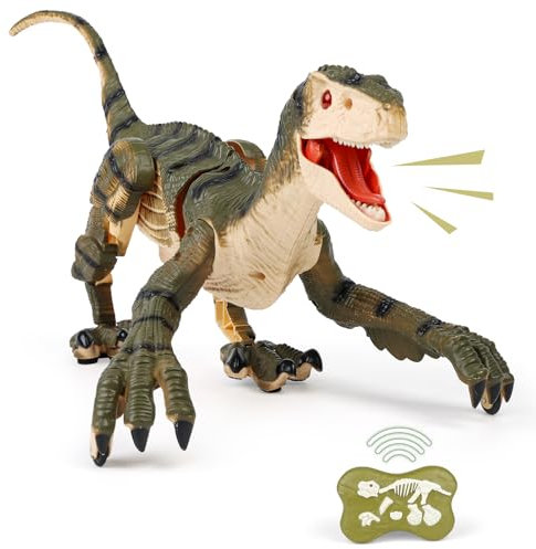 GILI Dinosaur Toys for Kids 3-5-7, RC Dinosaur Toys for 3 4 5 6 7 8 Year Old Boys, Electronic Walking Robot Dinosaur Toy with Light & Realistic Roaring Sound