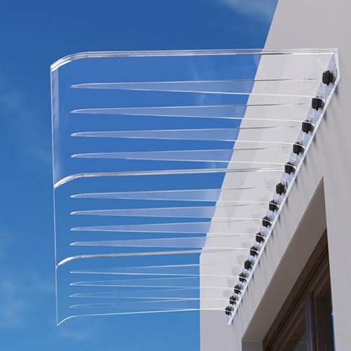 LLPEIJIE026 Auvent de Porte D'entrée en Polycarbonate,Auvent de Porte Entrée Invisible Protection Contre la Pluie Marquise De Porte Et Fenêtres Terrasse Toit Abri Protection (50x150cm)