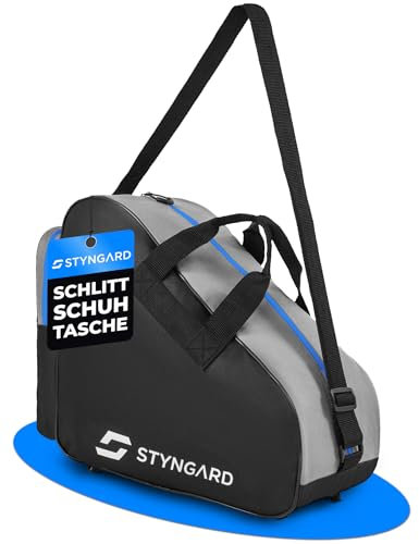 STYNGARD Schlittschuhtasche Damen & Herren Schlittschuhe Tasche - Inlinertasche für Eislaufschuhe und Inlineskates Tasche aus robustem Material - Modell Montreal (Schwarz-Blau)
