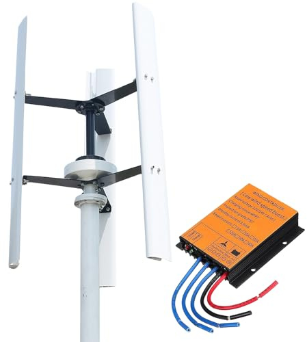 ZHOZHUT Aerogenerador 2000W / 3000W Generador De Turbina De Viento del Eje Vertical 24V / 48V Turbina Eólica De Levitación Magnética con Controlador MPPT Y 3 Aspas, Sin Ruido, para Exterior,3000w,24V