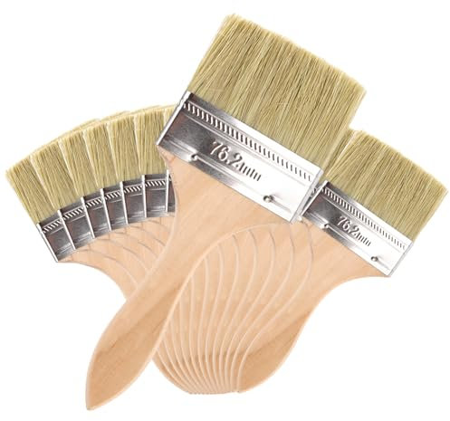LDHHYH 24Stück Pinselset Lasurpinsel 73mm, Flachpinsel Lackpinsel Holz Set, Malerpinsel Lackierpinsel Flachpinsel Für Fechten, Dekorieren, Malen