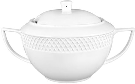 Wilmax – Sopera con tapa – 2800 ml – Jarrón de porcelana – Color blanco – Terrina resistente al calor – Serrina para servir sopa o platos One-Pot – Apto para lavavajillas