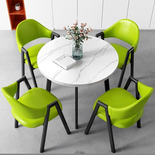 YQMHEZ Besprechungstisch, Empfangstisch- und Stuhlkombination, Verhandlungstisch, Verkaufsbüro, Geschäfte, Besprechungen, kleine runde Tische, platzsparendes Couchtisch- und Stuhlset(Light Green)