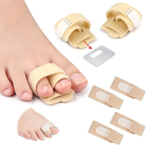 HENGBIRD 6pcs Hammerzehenpolster, Zehenschiene, Zehenbandage, Krumme Zehen Begradigen, Zeh Bandage, Hammerzehen Krallenzehen Korrektur, Hammerzehen Kleiner Zeh Schiene, Zehenkorrektur