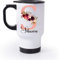 EKAM Personalised Travel Mug - Customise with Initial and Name, 14oz Stainless Steel Insulated Travel Tea/Coffee Mug, Gift for Valentine’s Day, Birthday, Christmas Day for Mom, Dad, Kids (Rose Gold)