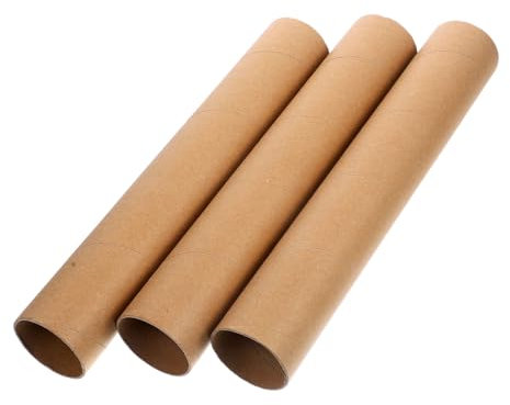 VILLCASE 3stücke Teiliges Braunes Papier Robuste Bastelröhren Aus Karton Für Diy Kunstprojekte Sicher Und Vielseitig Zum Bemalen Schneiden Kleben Und Schutz Von Werken