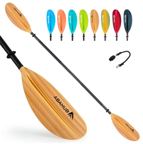 Abahub 218/230/241 cm kajakpaddel dubbel paddel i aluminium med paddel för kajak rodd båt kanot, aluminiumlegeringsstång, plastblad svart/vit/röd/blå/grön/orange/gul