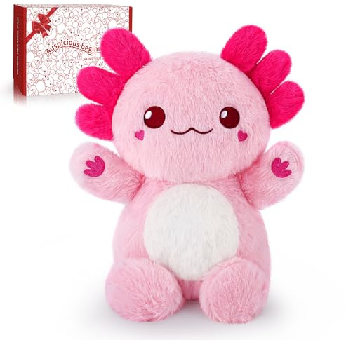 Microwave Heating Pad Plush Portable Menstrual Heating Pad for Pain Relief Cramps Period Pain Relief, Axolotl Plush Heat Pad for Back Pain Stress Relief Moist Heat Pad Gifts for Women Girls