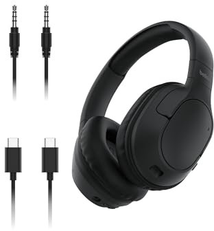 Belkin SoundForm Surround Casque Bluetooth sans Fil (ENC, Circum-aural avec 60h d'autonomie, Oreillettes Douces au Toucher, pour iPhone, Galaxy, iPad, Voyage, Maison ou Bureau, Noir)