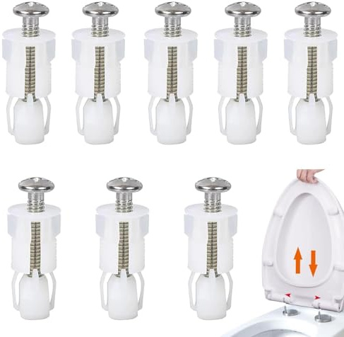 WC Sitz Befestigung von Oben 8 Stk Toilettensitz Behoben WC-Sitz Deckel Schrauben für Toilette Top Montage Scharnier Zubehör
