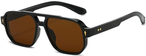 JCTAIFOO Mode Quadratisch Sonnenbrille, Vintage Retro Rechteck Sonnenbrille für Damen Herren, Trendige UV400 Brille