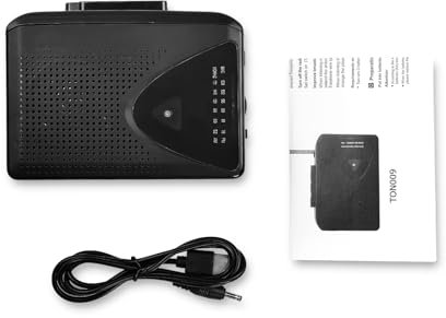 Flylin Portable Cassette Players, Classic Style FM/AM Radio Tape Player with Built In Mic, Adjustable Volume Stereo Walkman Tape Cassette Recorder for Home School Travel