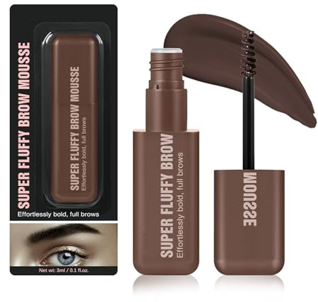 Gel mousse voluminizador para cejas, pomada suave y ligera para cejas, tinte para cejas con color que dura todo el día, gel máscara para cejas, resistente a la rigidez (04# Black Brown)