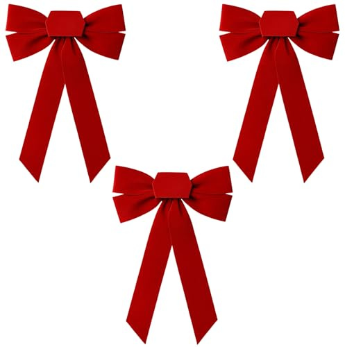 BaiDekun 3 Stück Geschenkschleife Groß 24x33cm Schleifen Set für Geschenkverpackung und Festliche Schleife Dekoration für Party Weihnachten und Hochzeit