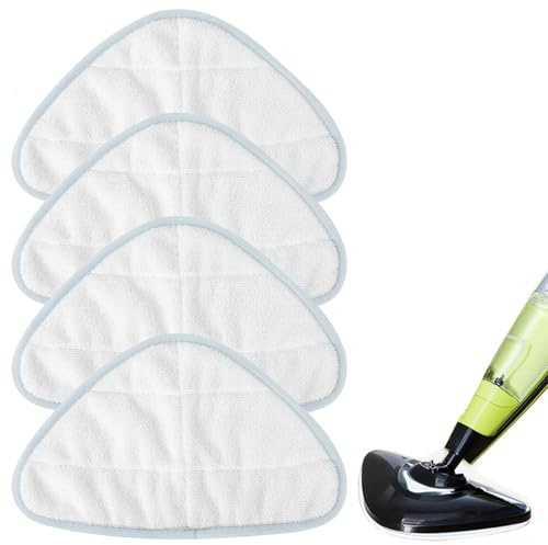 KIQAWEE 4Pcs Steam Mop Pads, Microfibre Replacement Covers for H2O HD Steam Mop, 29cmx18cm Washable and Reusable Pads for Floor Cleaning