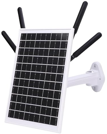 ZJchao Enrutador Moderno 4G LTE con Energía Solar de 12W Batería de 18000mAh 300Mbps Extensor WiFi con Ranura de Tarjeta SIM IP66 para la Red de Carreras de Campamento Al Aire Libre (Antenas Blancas)