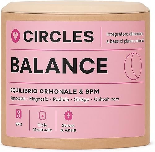 Integratore Ciclo Mestruale Donna | Con Agnocasto, Rhodiola, Ginkgo, Magnesio e Vitamina B6 | Equilibrio Ormonale, SPM e Dolori Mestruali 60 Capsule Gastroprotette Nuovo pack, stessa formula