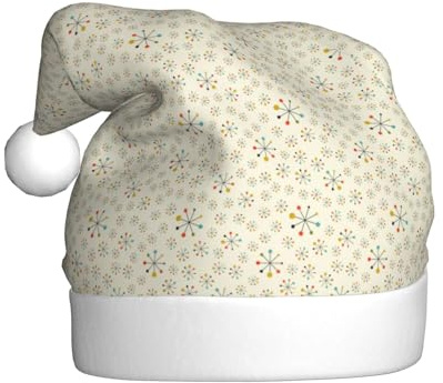GUOLGP Sombrero de Navidad con estampado moderno retro, gorro de Papá Noel, celebraciones, unisex, accesorio de disfraz de fiesta de Navidad