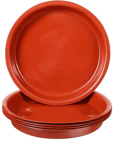Hohopeti 5 pièces Lot de Soucoupes Plastiques Rondes pour Pots de Fleurs Plateau Base Stable Anti-débordement Adapté Aux Plantes Intérieur et Extérieur Protection pour Balcon et Jardin