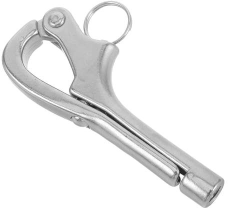 TOYANDONA Gancio a Sgancio Rapido in Acciaio Inossidabile 8Mm Bloccaggio Automatico Moschettone ad Alta Resistenza per Ormeggio Barche e Kayak Grillo Marino per Applicazioni Nautiche e