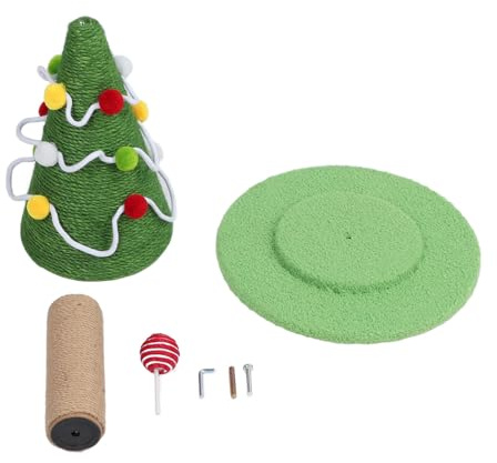 Rascador para Gatos en Forma de Árbol de Navidad, Poste de Sisal 40x65cm - Diseño Divertido y Resistente, Protección para Muebles y Ejercicio Activo (Grande: 40 X 65 cm / 15,7 X 25,6 Pulgadas)