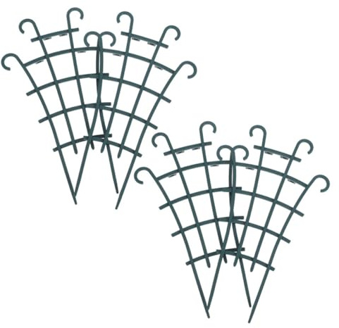 Tofficu 4 Supports pour Plantes Grimpantes en Plastique, Treillis Réutilisable pour Pots de Fleurs, Cadre de Support 4 Pièces pour Balcon et Jardin, Treillis pour Plantes D’intérieur