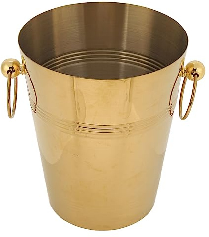 Secchiello per il ghiaccio Kukyller, secchiello per vino isolato a doppia parete con manici per refrigeratore per vino e birra per feste (l)