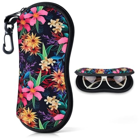 Playexen Etui Lunettes Etuis a Lunette Pochette en Néoprène Porte Lunettes étuis à Lunettes Rangement Lunettes de Soleil avec Mousqueton pour Femmes Hommes Filles Enfant Cadeau Anniversaire