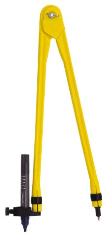 Zirkel, 35 cm, Kunststoff, verstellbar, Gelb
