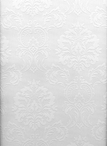 Brewster Plouf Damask Paintable Textured Wallpaper, 20.5 in x 33 ft