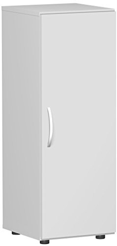 Gera Möbel S-343102-LG Flügeltürenschrank Mailand 3 OH Griff rechts oder Links mit Standfüßen, 40 x 42 x 110,4 cm,lichtgrau