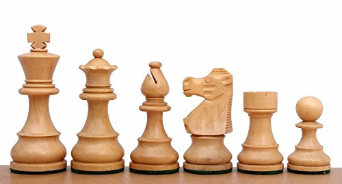 Sunrise Chess & Games French Schachfiguren, 3,75 Zoll | 34 Figuren, 2 Zusatzdamen, Schlichtes French-Staunton-Design, Für Turniere, Clubs und Schachliebhaber