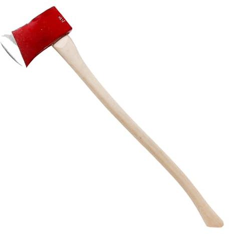 COUNCIL TOOL Fireman’s Flathead Axe - 6 lb Fire Axe with 36 Curved Wooden Handle & Forged Steel Head - 60F36C