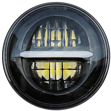 SZDPC 5,75 Pollici LED Rotondo Moto Faro con luce diurna, compatibile con Harley Davidson Sportster Dyna Softail (Nero)
