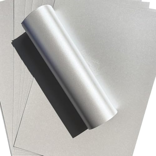 10 x A4 Silver Shimmer Pearlescent Paper 32lb Bond Double Sided Suitable for Inkjet and Laser Printers