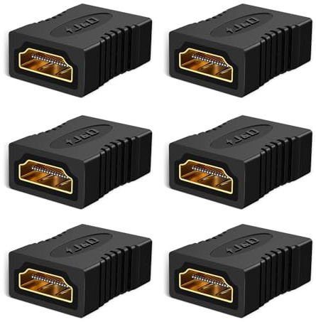 J&D 8K HDMI Koppler, 8K@60Hz/4K@120Hz HDMI Buchse zu Buchse Extender, Unterstützt 3D, HDR, HDCP, ARC, Kompatibel mit DVD, Blu-ray, TV, Laptop, PC, Monitor, 6er-Pack