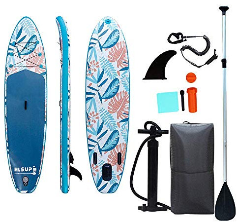 SHENGXUAN Stand Up Paddle Aufblasbares SUP Board 320 x 80 x 15 cm Max 170 KG Aufblasbar Stabil Leicht Komplett Set Tragetasche Paddel Finnen Luftpumpe Leash Repair Kit