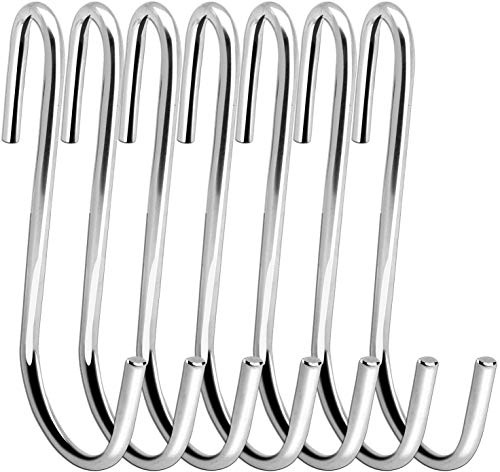 Swatowot Lot de 12 grands crochets de suspension robustes en forme de S de 10 cm pour cuisine, salle de bain, chambre à coucher et bureau (lot de 12, XL, argent)