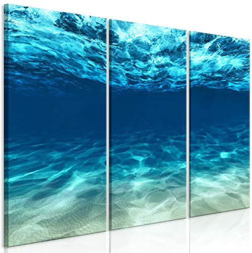 decomonkey Akustikbild Premium Meer 120x80 cm 3 Teilig Kunst Akustikpaneele Akustikdämmung Schallschlucker Schallabsorber Schalldämmung Akustikplatten Wandbild Schallschutz Leinwand Natur See
